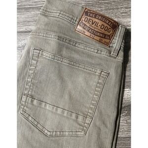 Devil Dog Dungarees Athletic Fit Rugged Tan Khaki Denim Jeans Size 30x30 (31x29)